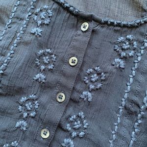 🌿 Aerie Navy Blue Sheer Tank Top (L)